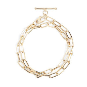 Loren Stewart Double Wrap Toggle Bracelet in Gold NWT